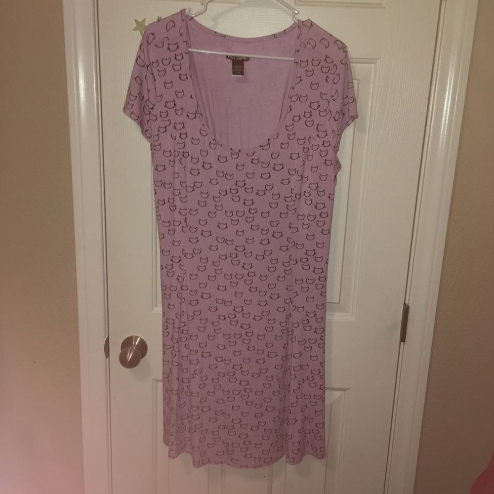 Purple Kitten Lace Up Dress